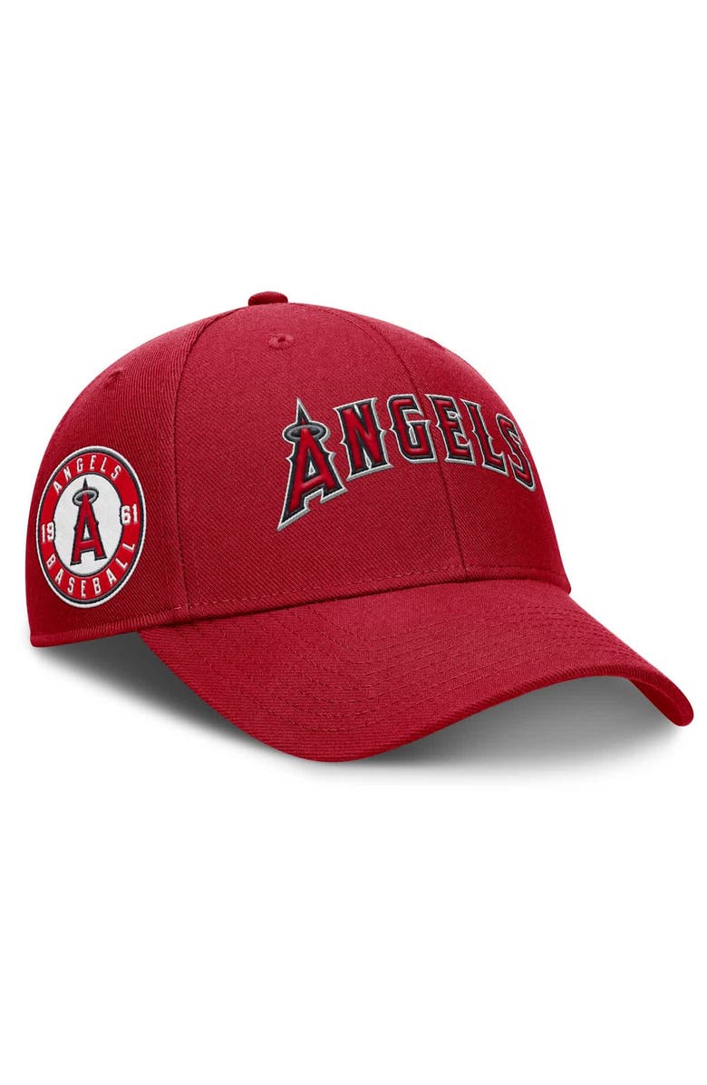 Nike Men's Nike Red Los Angeles Angels Rise Gaberdine Adjustable Hat, Main, color, Red