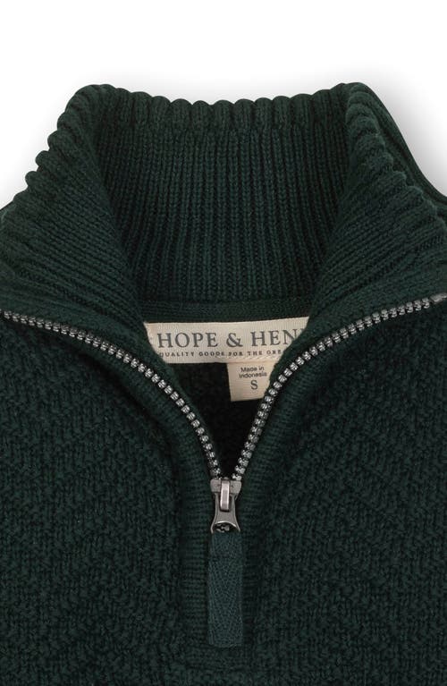 Hope & Henry Kids' Organic Long Sleeve Half Zip Cable Pullover Sweater In Black
