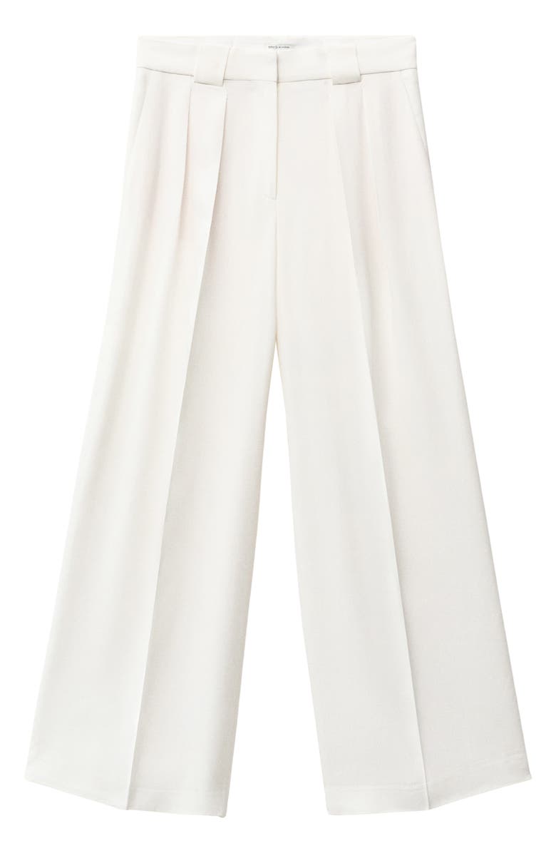 MANGO Pleated Straight Leg Suit Pants, Alternate, color, Off White