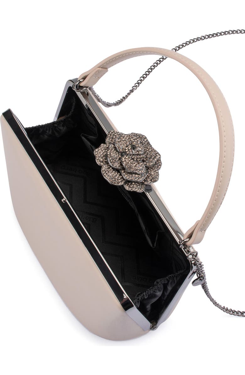 Olga Berg Grace Embellished Frame Top Handle Bag, Alternate, color, Natural