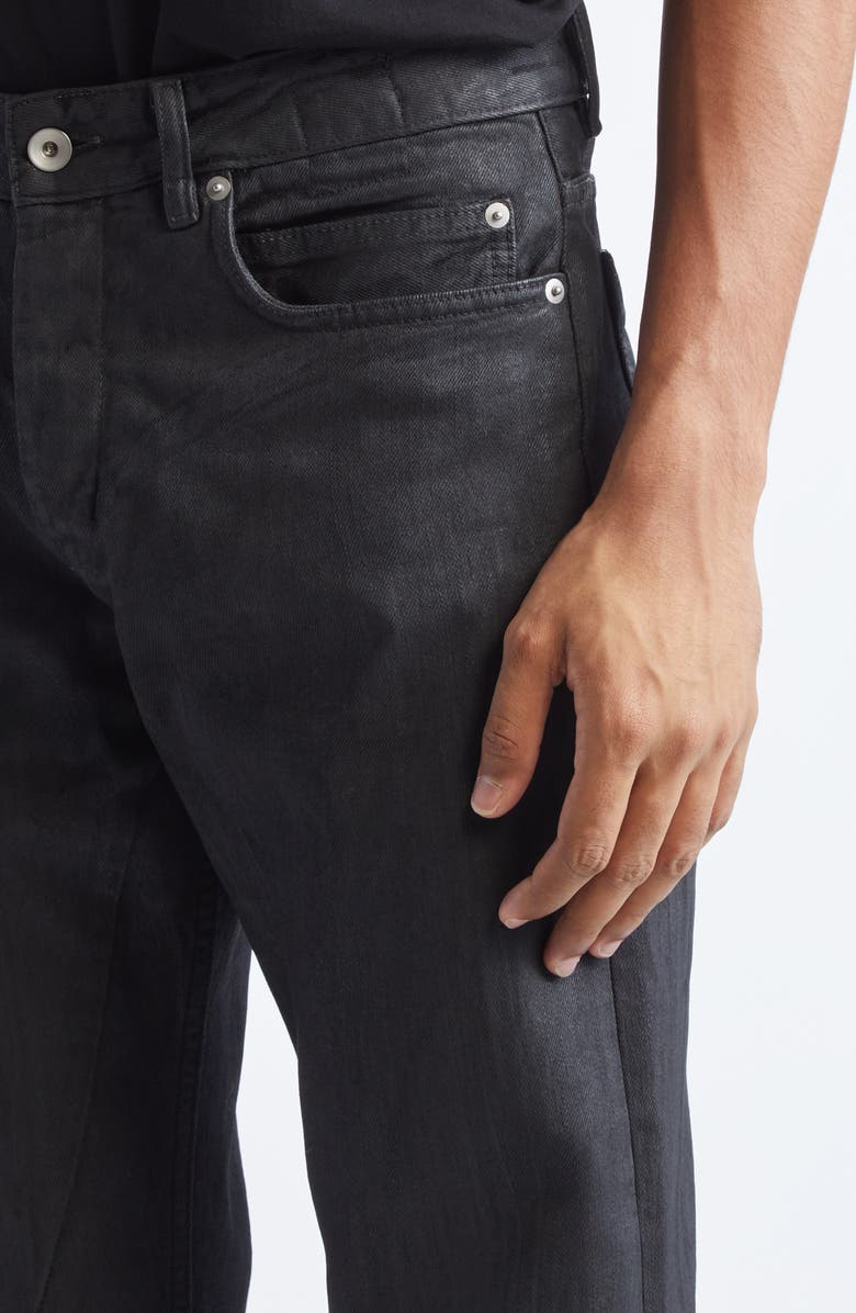Rick Owens DRKSHDW Fog Cut Coated Jeans, Alternate, color, Black Wax