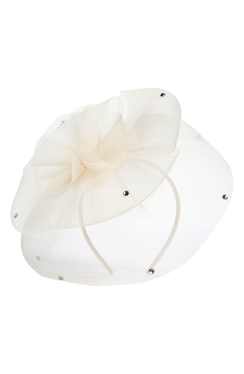 Lele Sadoughi Floral Veil Fascinator, Main, color, Ivory