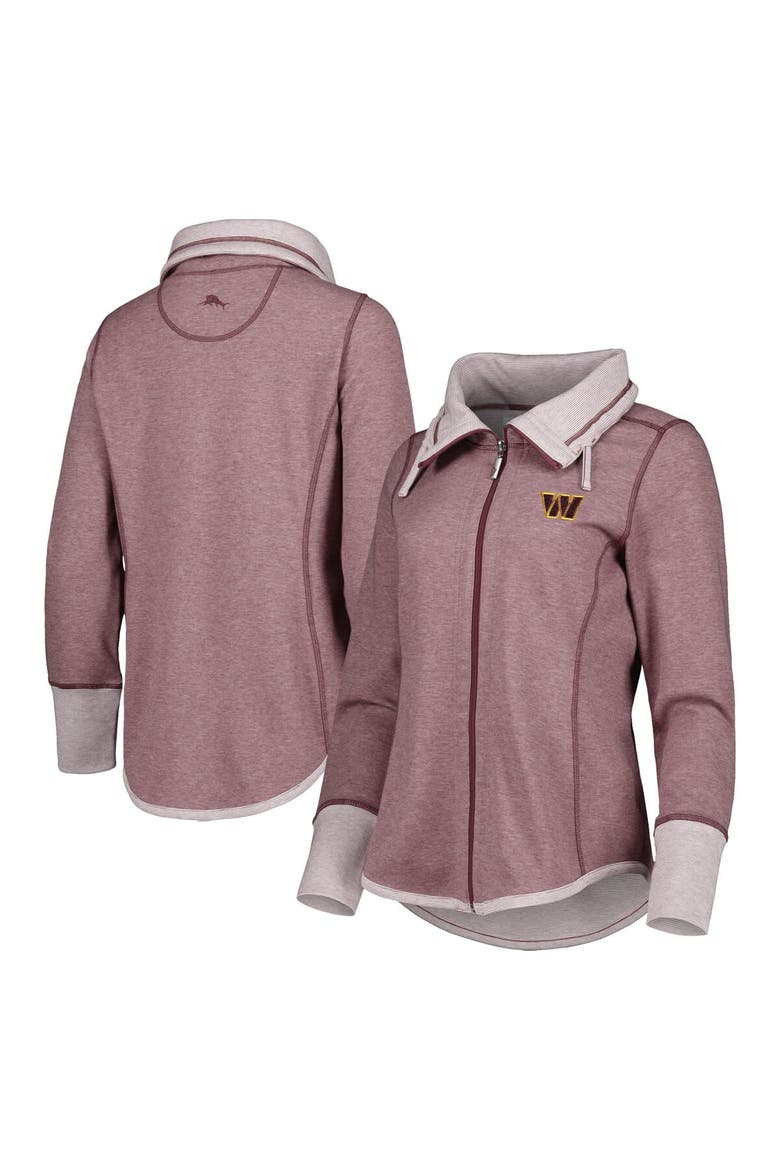Women's Tommy Bahama Burgundy Washington Commanders Sport Sun Fade Full-Zip Sweatshirt, Main, color, Burgundy