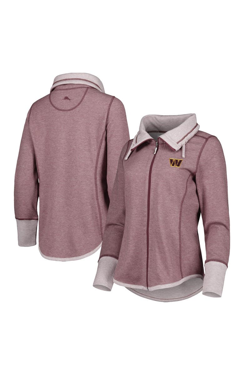 Tommy Bahama Women's Tommy Bahama Burgundy Washington Commanders Sport Sun Fade Full-Zip Sweatshirt, Main, color, 