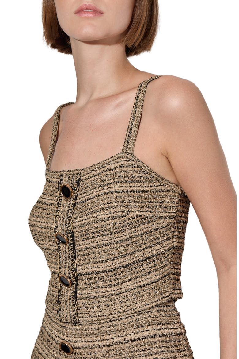 Metallic Tweed Crop Top, Alternate, color, GOLD/BLACK