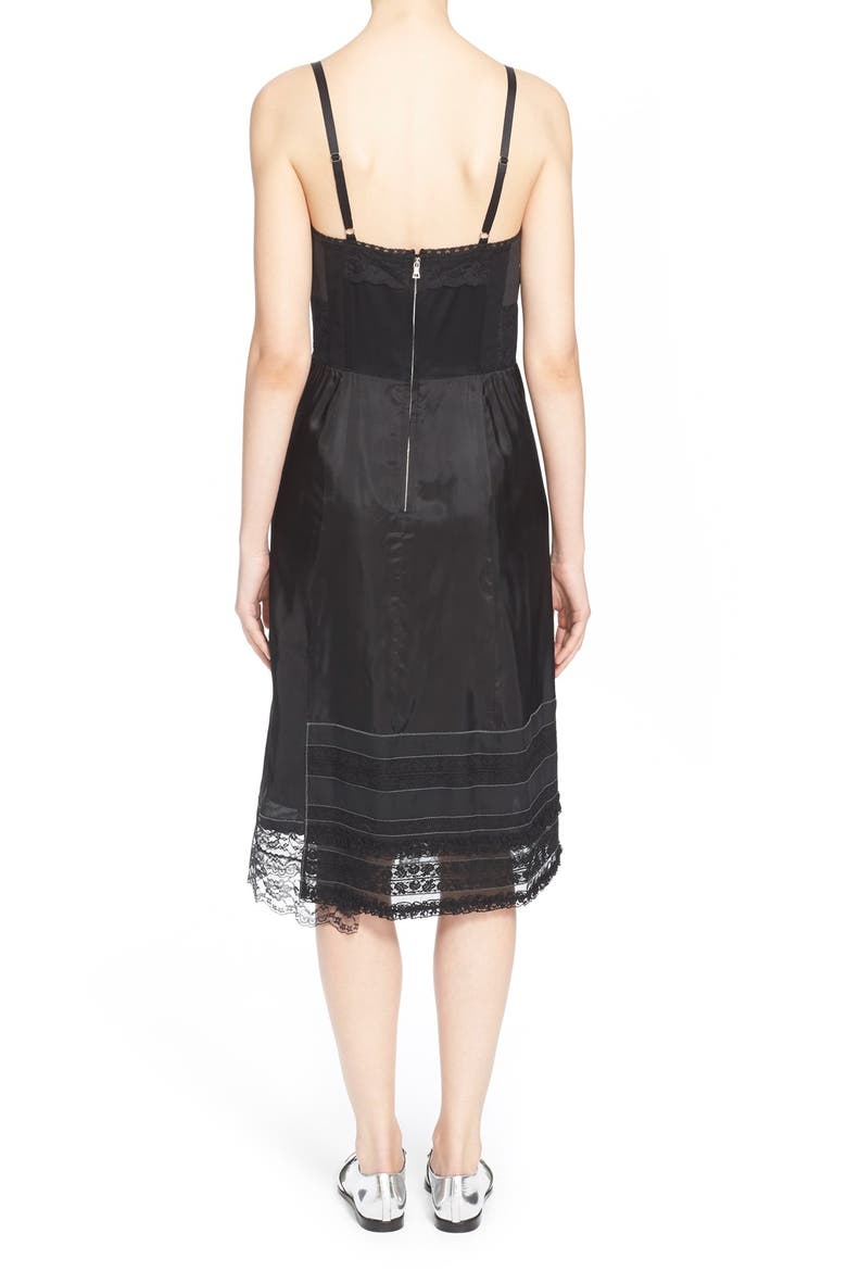 Lace Trim Slipdress, Alternate, color, BLACK