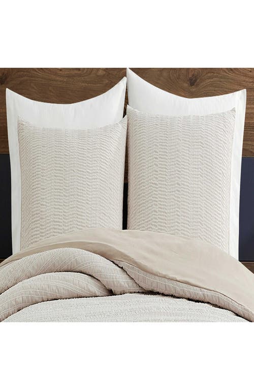 Kenneth Cole Reaction Stitched Gauze Yarn Dye Jacquard Comforter & Sham Set In Sand