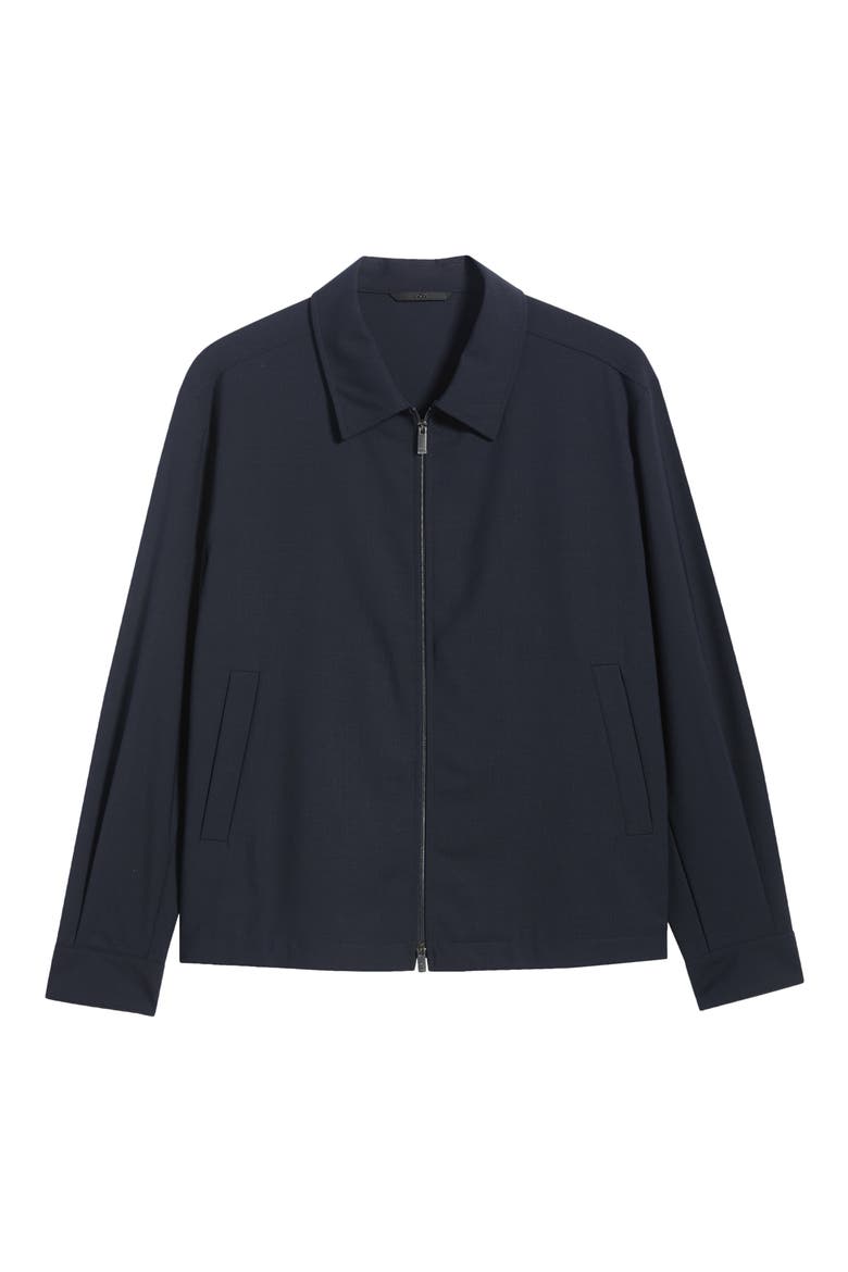 Virgin Wool Zip Jacket, Main, color, DARK BLUE