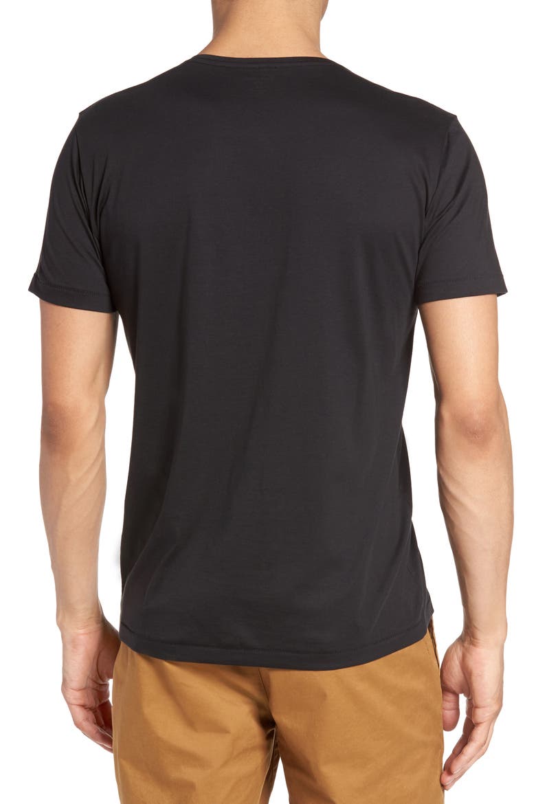 Superfine Henley T-Shirt, Alternate, color, CAVIAR BLACK