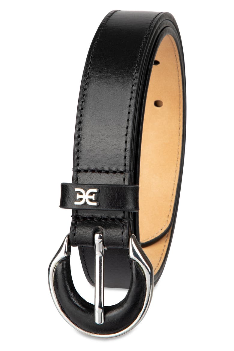 Leather Inlay Belt, Alternate, color, BLACK