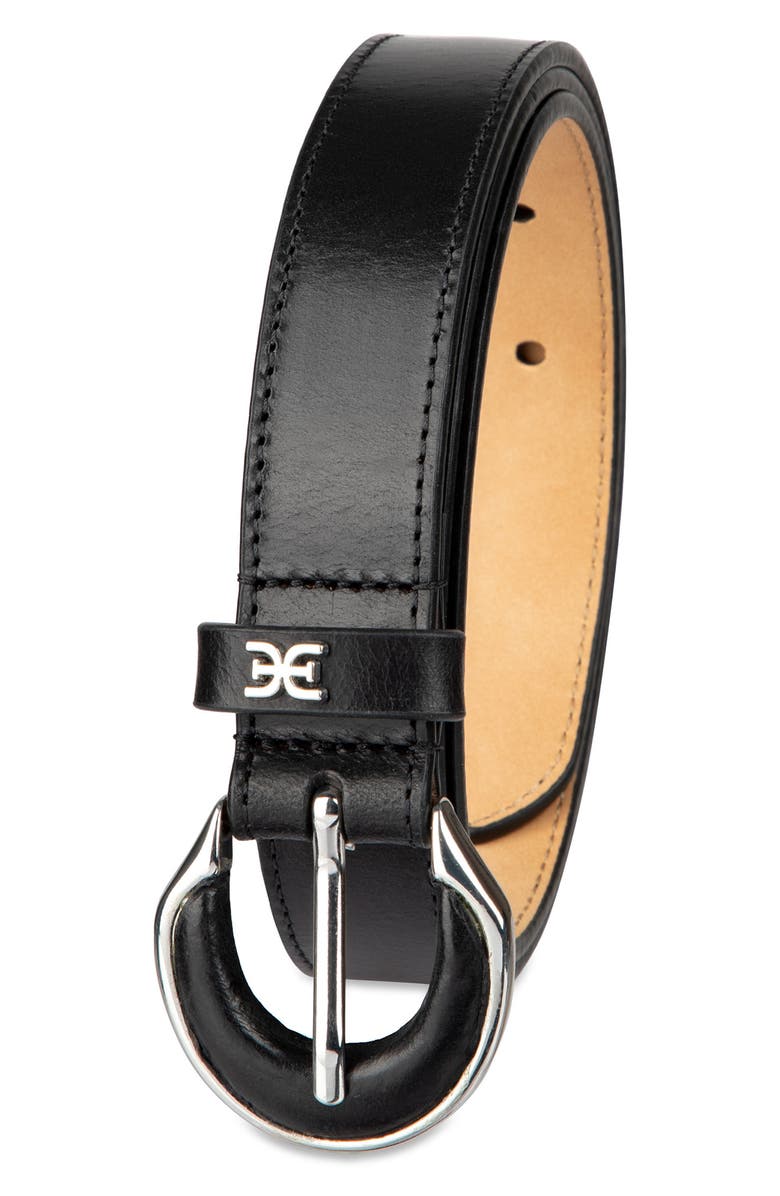 Sam Edelman Leather Inlay Belt, Alternate, color, Black