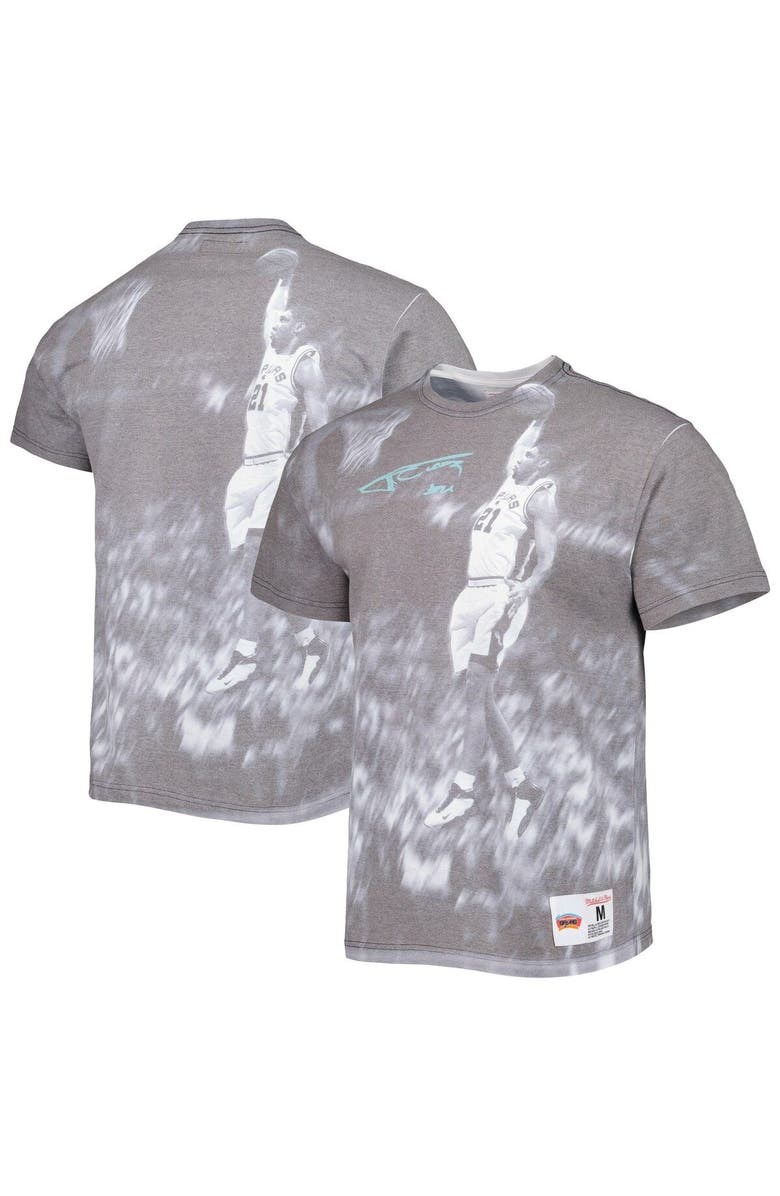 Mitchell & Ness Men's Mitchell & Ness Tim Duncan Heather Gray San Antonio Spurs Above The Rim T-Shirt, Alternate, color, 