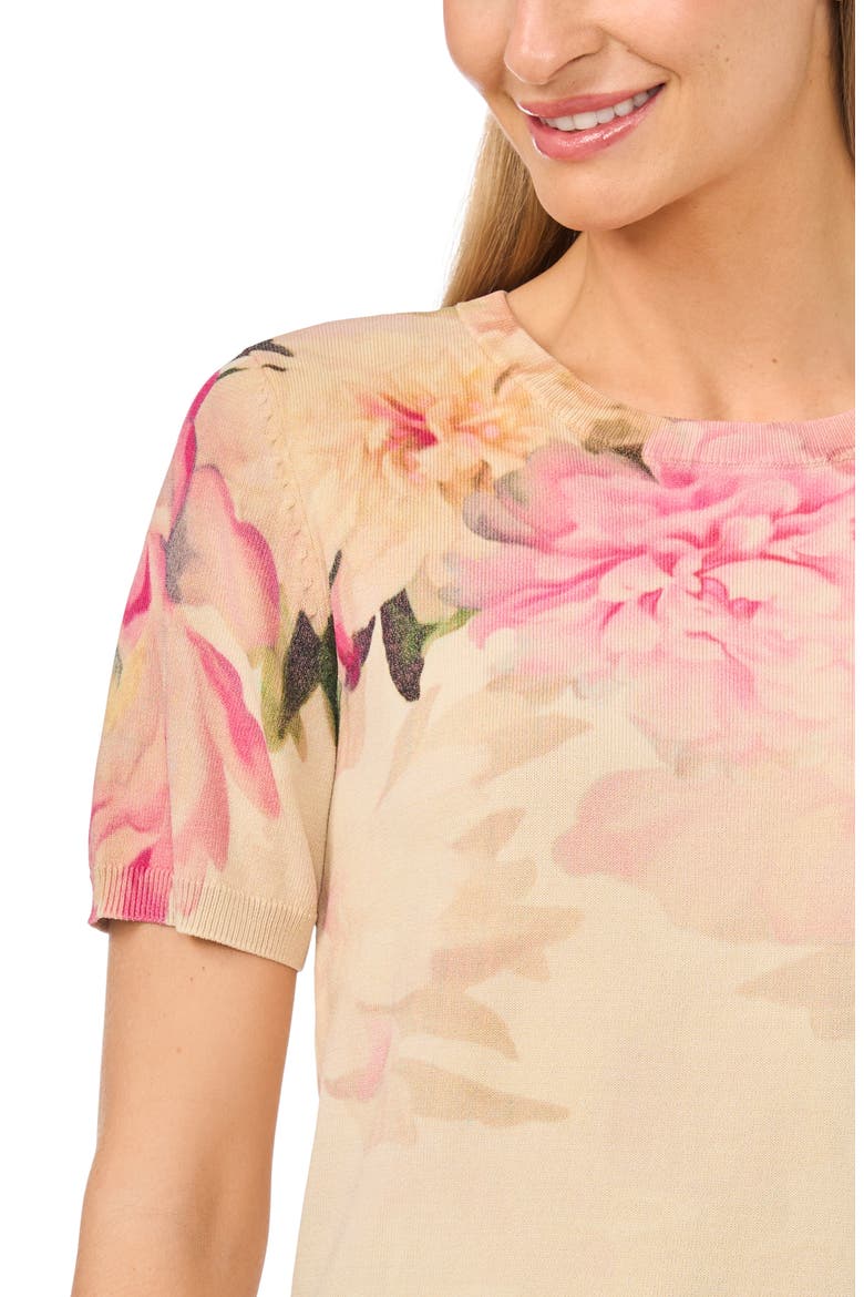 Louise Floral T-Shirt, Alternate, color, MAPLE BUTTER