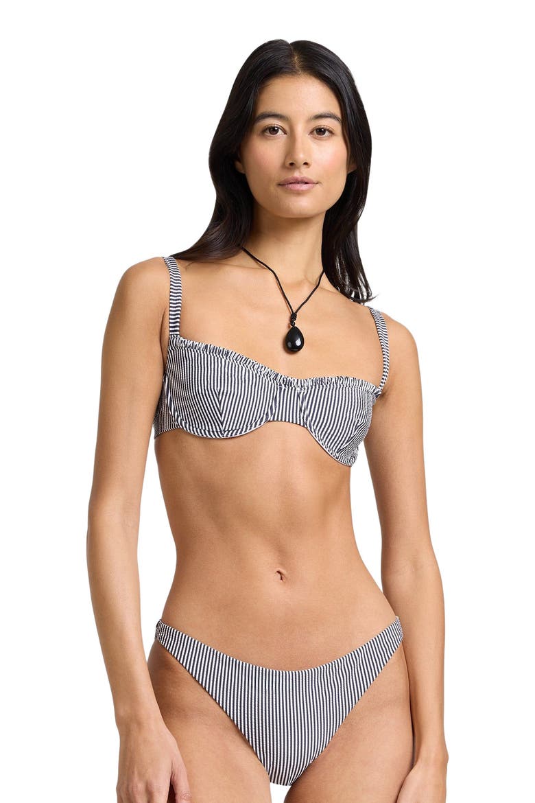 Marilyn Underwire Bikini Top, Alternate, color, NOIR NAVY/WHITE