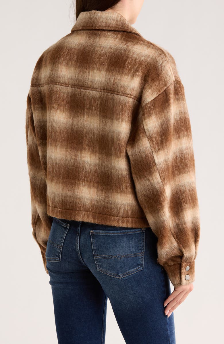 Lucky Brand Plaid Jacket, Alternate, color, Light Brown Ombre