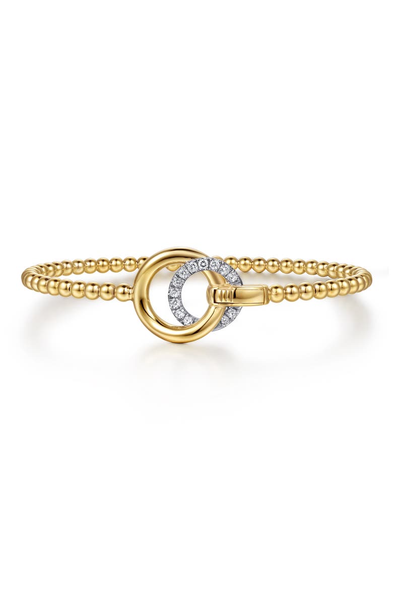 Bujukan Diamond Double Circle Bracelet, Main, color, 14K YELLOW/ WHITE GOLD