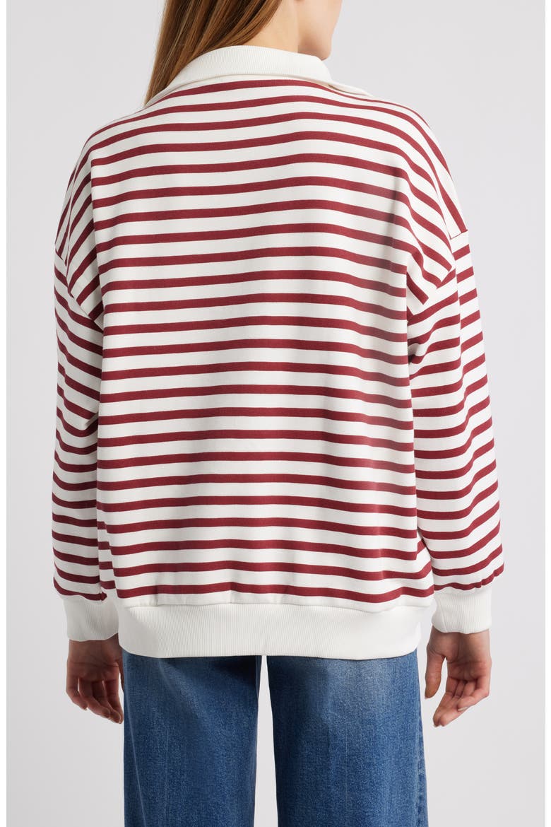 Stripe Half-Zip Cotton Sweatshirt, Alternate, color, BIKING RED STRIPED