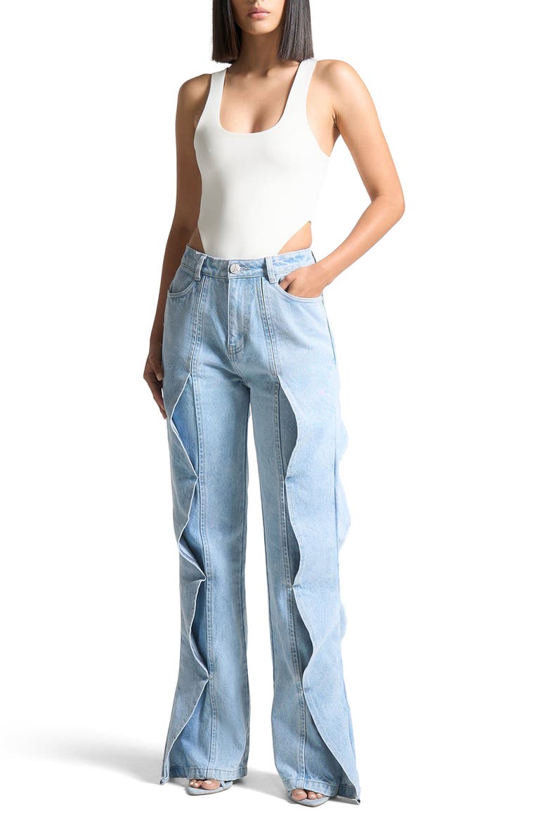 Manière De Voir Manon Double Layer High Leg Bodysuit, Main, color,