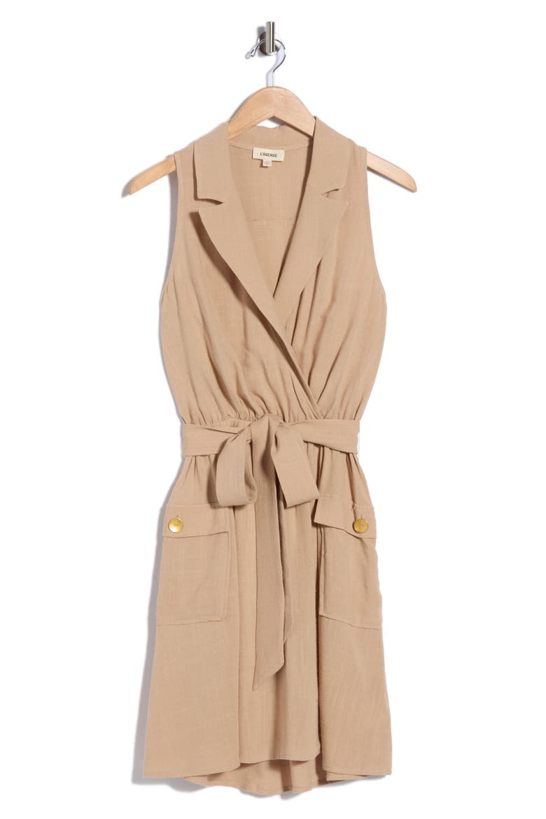 Cosima Military Minidress, Alternate, color, ALMOND