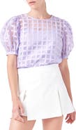 English Factory Windowpane Sheer Top