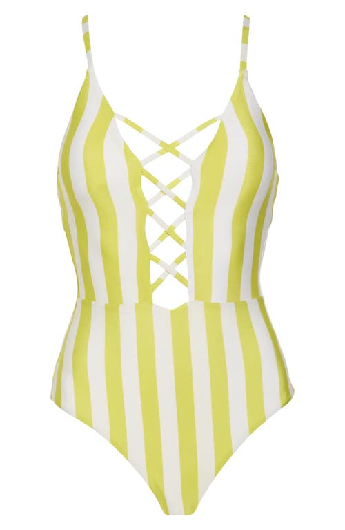 Dippin Daisys Bliss One-piece Swimsuit In Citrine Beach Stripes