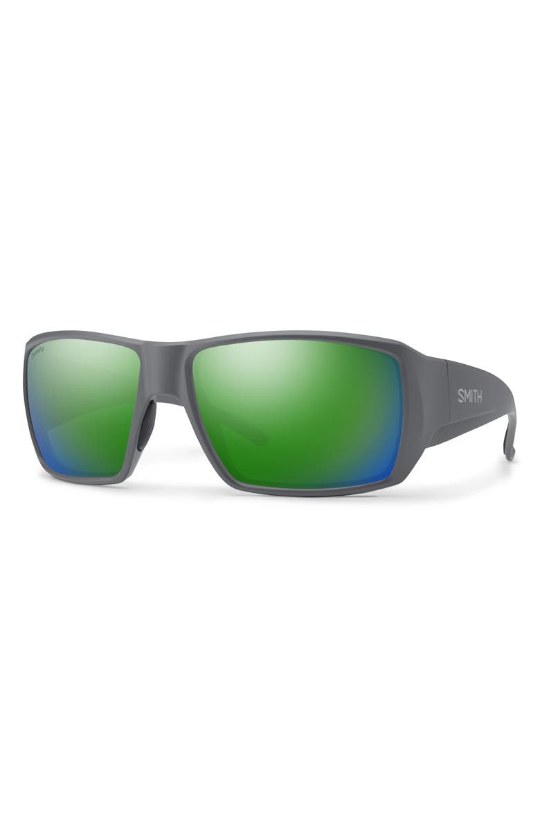 Smith Guide's Choice 58mm ChromaPop<sup>™</sup> Polarized Wraparound Sunglasses, Alternate, color, Cement / Chromapop Green