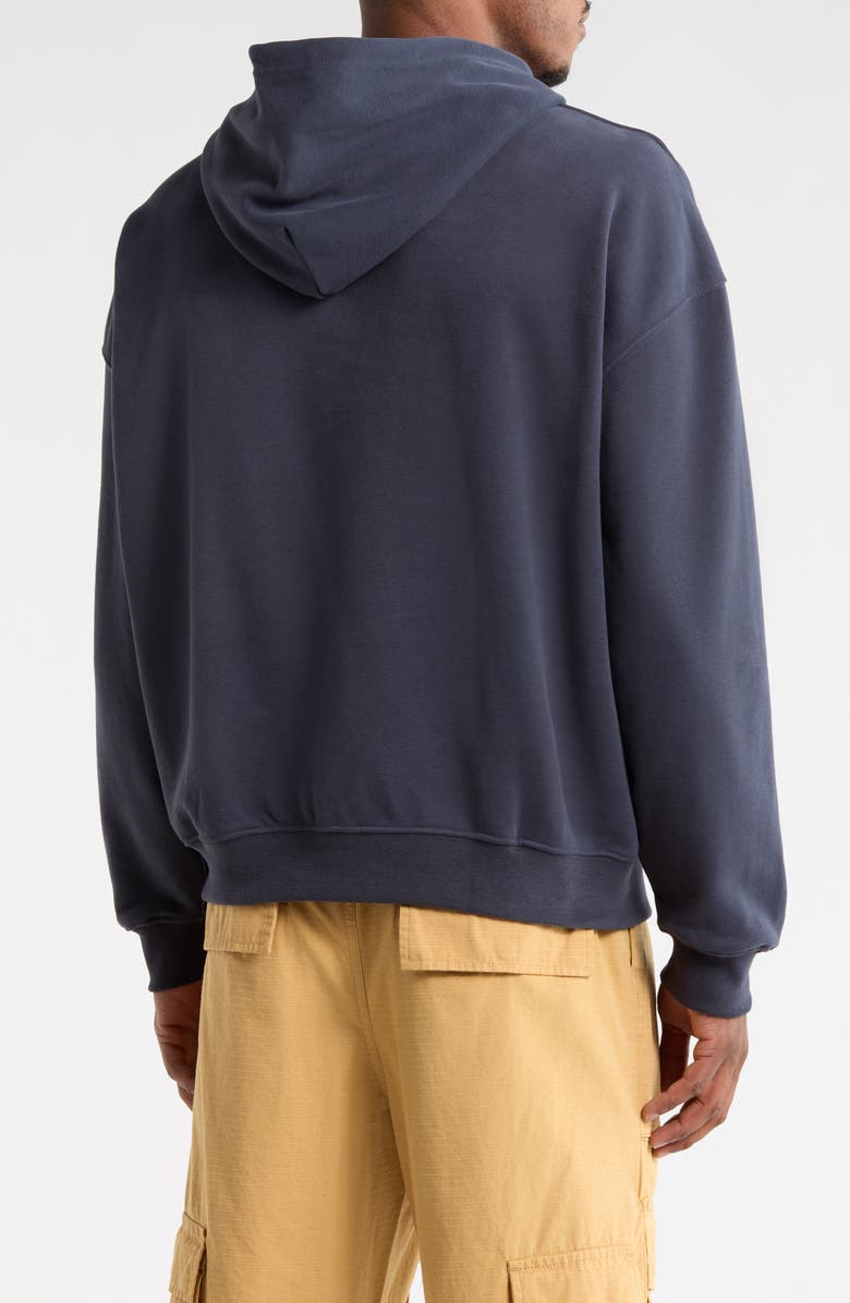 DENIM AND FLOWER Relaxed Fit French Terry Hoodie, Alternate, color, Navy