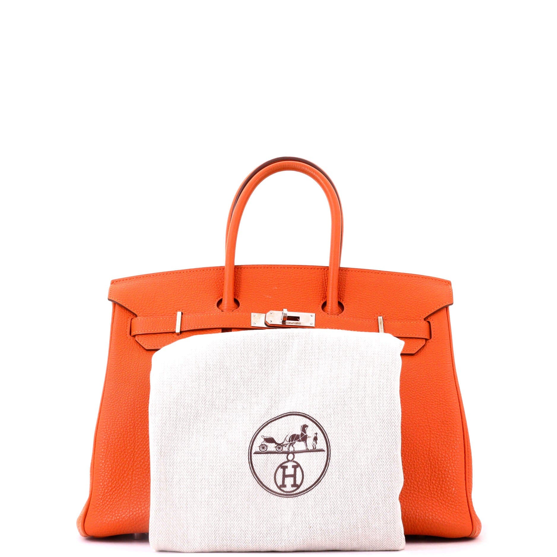 Pre-Owned Hermes Birkin Handbag Orange Togo with Palladium Hardware 35, Alternate, color, Potiron