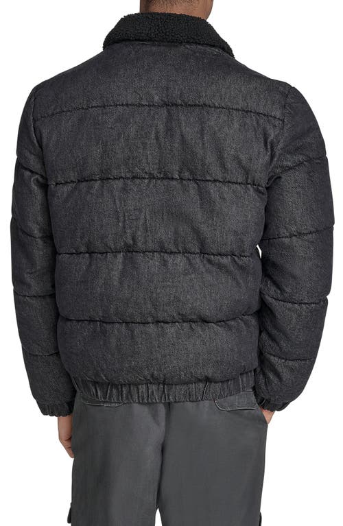 Levi's Quilted Denim Jacket With Fleece Collar In Gray