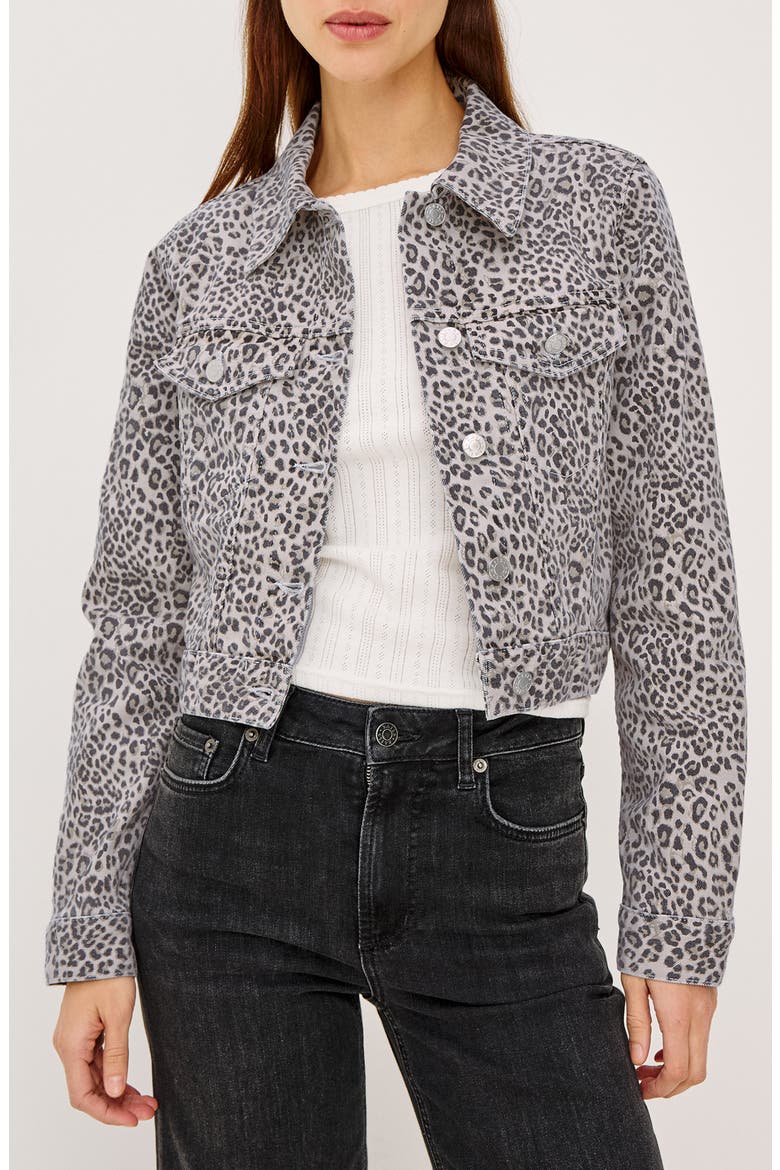 Brea Cheetah Print Denim Jacket, Main, color, ECRU CHEETAH