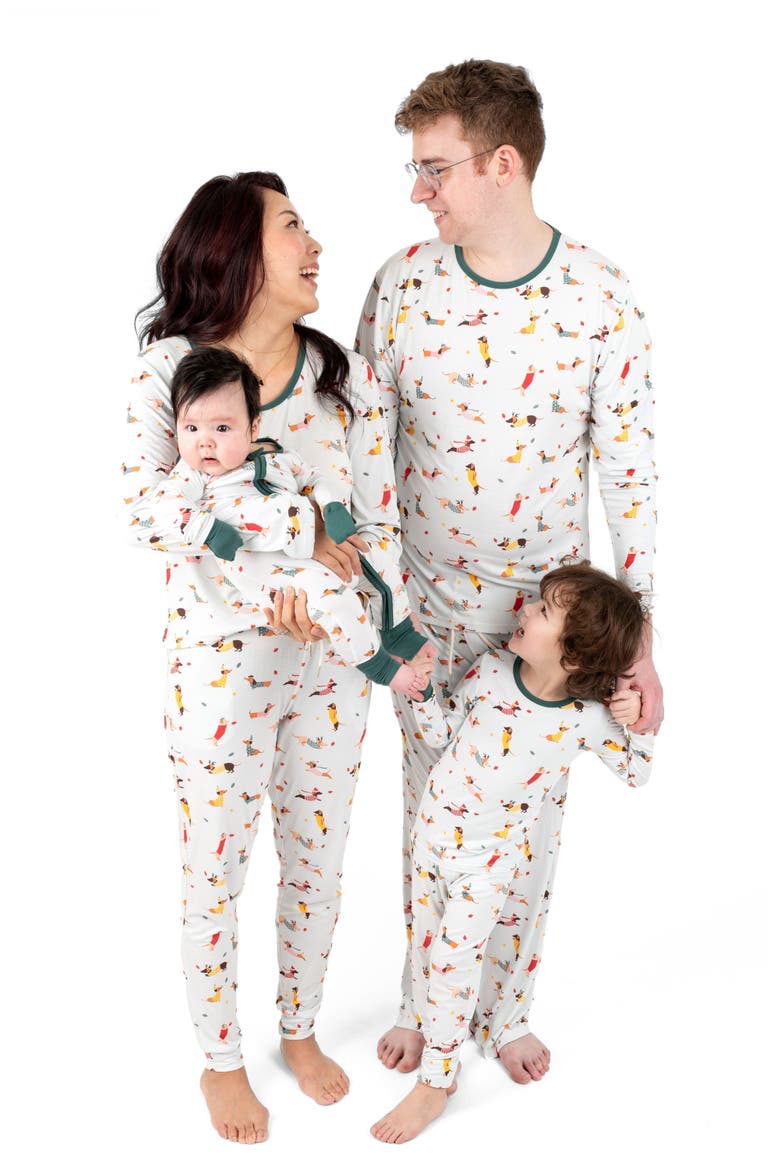 2-pc. Soft Stretch Viscose Cool Touch Matching Family Holiday Pajamas, Alternate, color, Dogs White