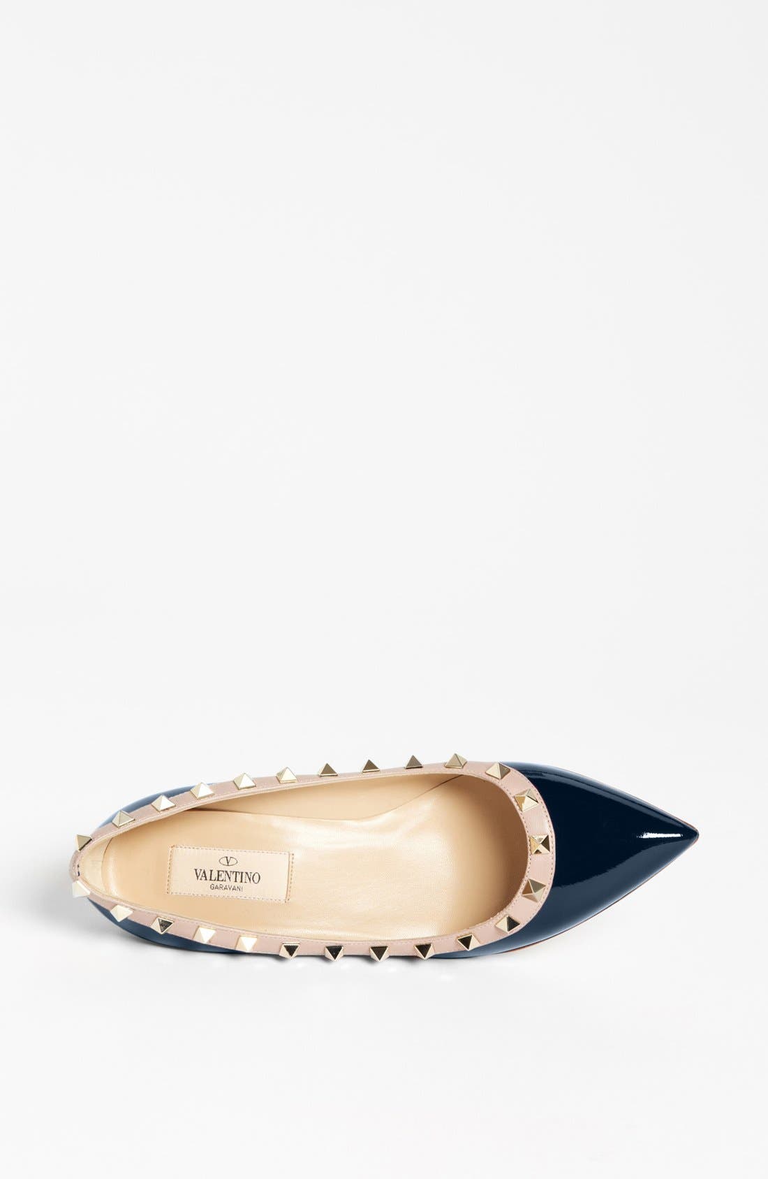 Valentino 'Rockstud' Wedge, Alternate, color, NAVY