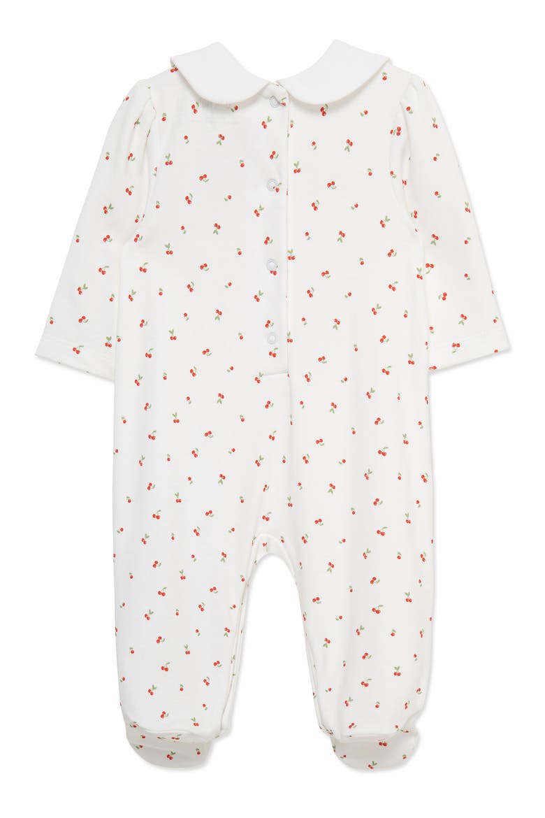 Tiny Cherries Pima Cotton Footie (Nordstrom Exclusive), Alternate, color, WHITE
