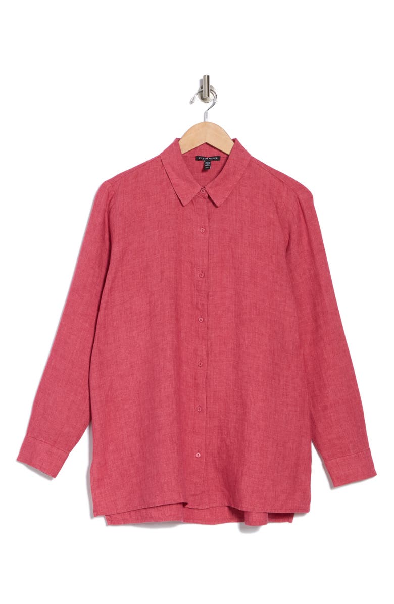 Eileen Fisher Organic Linen Button-Up Shirt, Alternate, color,