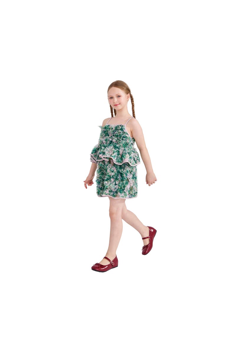 Tulleen Zinnia Textured Skirt Set, Alternate, color, Green
