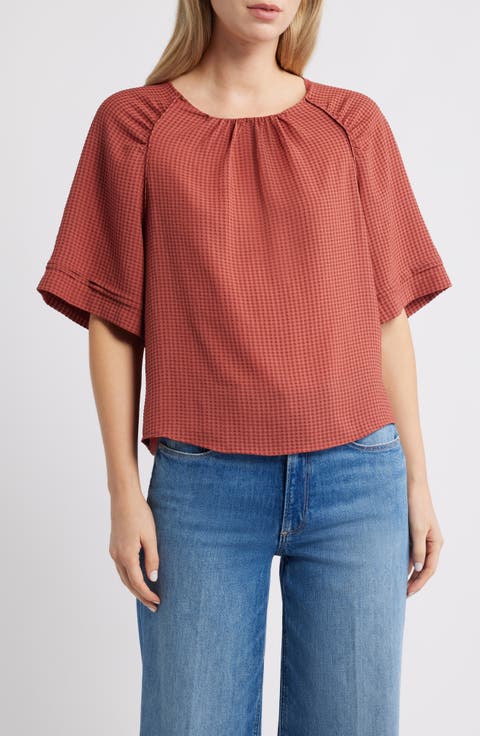 Shirred Bell Sleeve Top