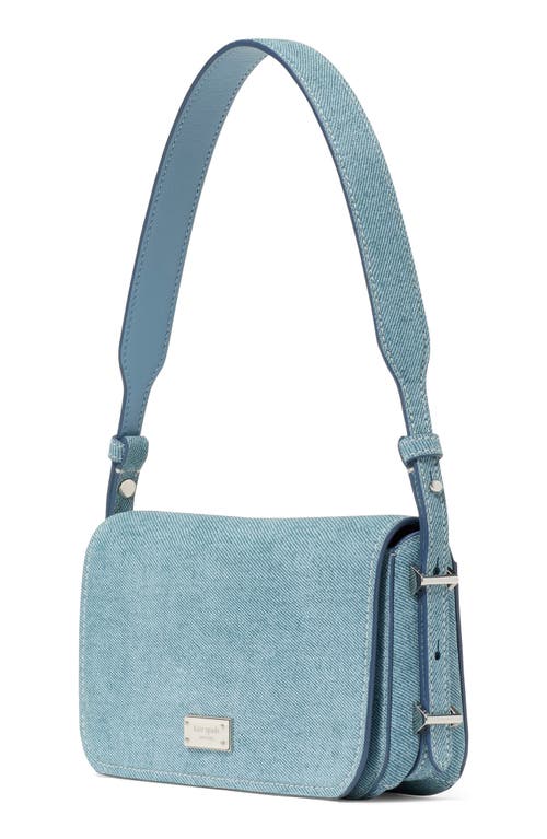KATE SPADE KATE SPADE NEW YORK SMALL LIV DENIM SUEDE EAST/WEST SHOULDER BAG