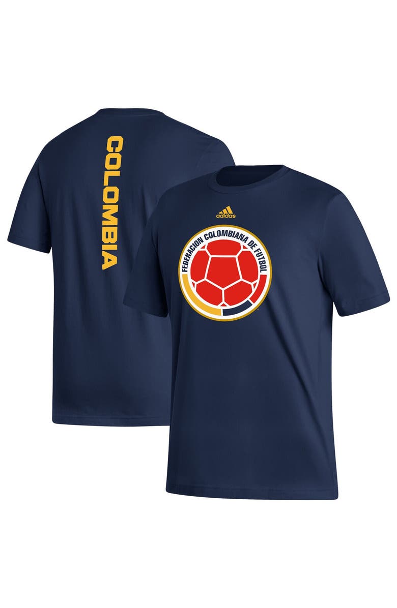 adidas Men's adidas Navy Colombia National Team Vertical Back T-Shirt, Main, color,