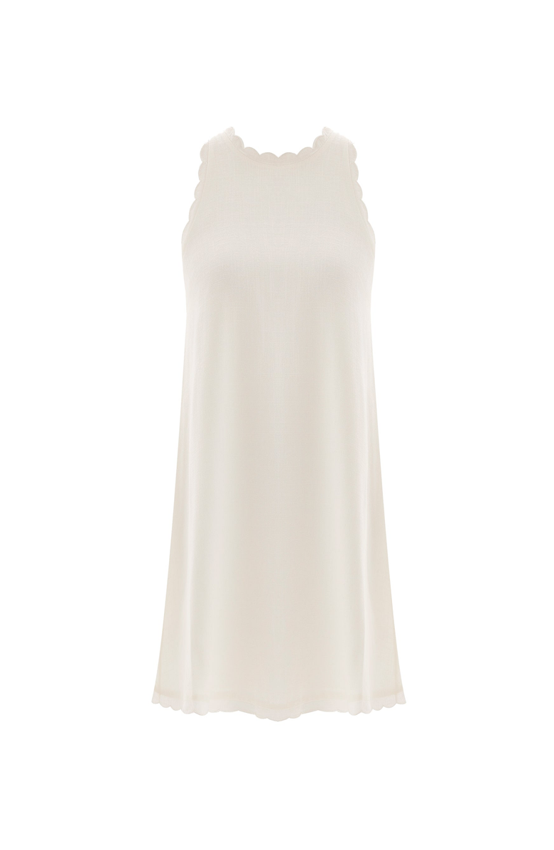 Monlicia Calia Cream Mini Linen Dress, Alternate, color, White