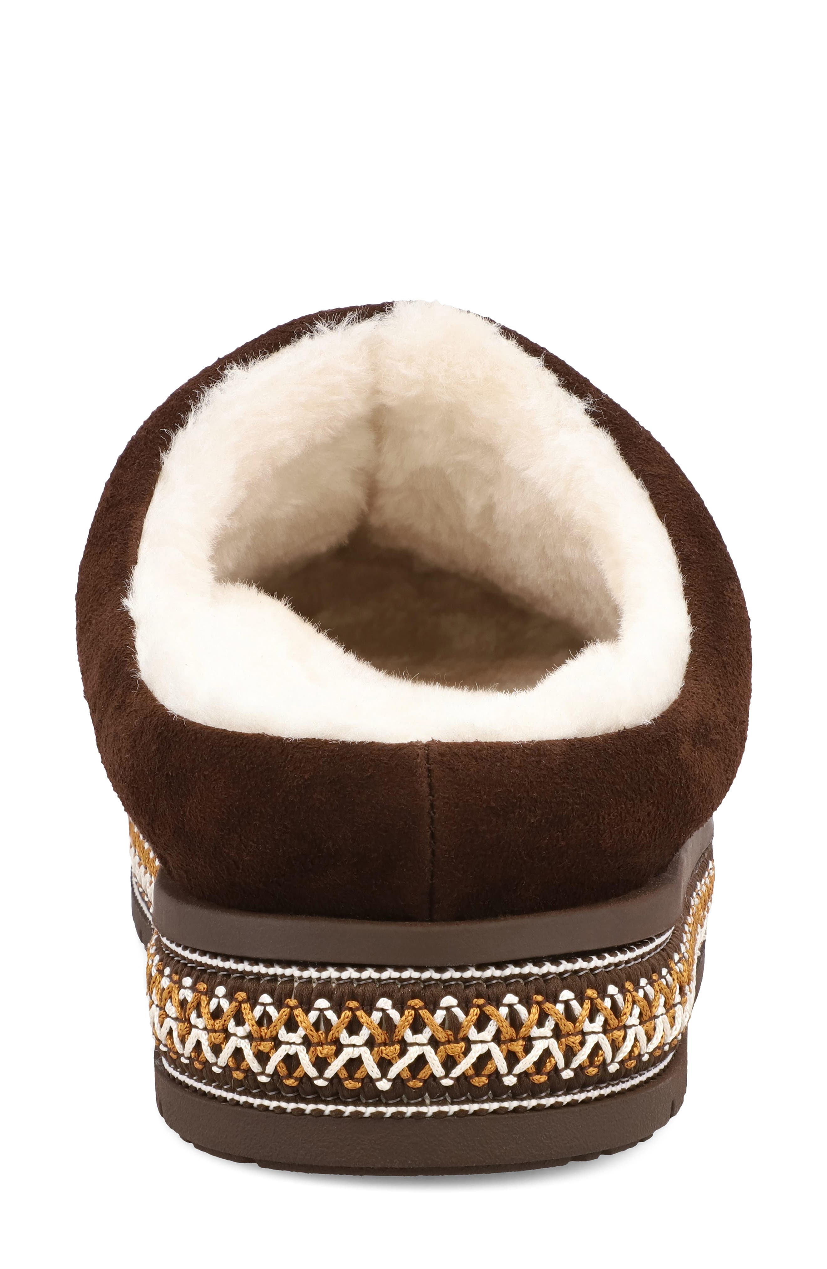 Villas Faux Shearling Clog, Alternate, color, CHOCOLATE