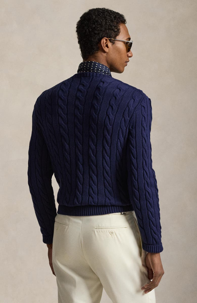 Polo Ralph Lauren Cable Knit Cotton Sweater, Alternate, color, Bright Navy