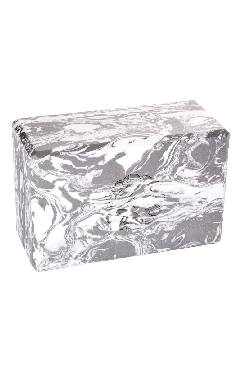 Hugger Mugger 4 in. Marbled Foam Yoga Block, Main, color, Storm