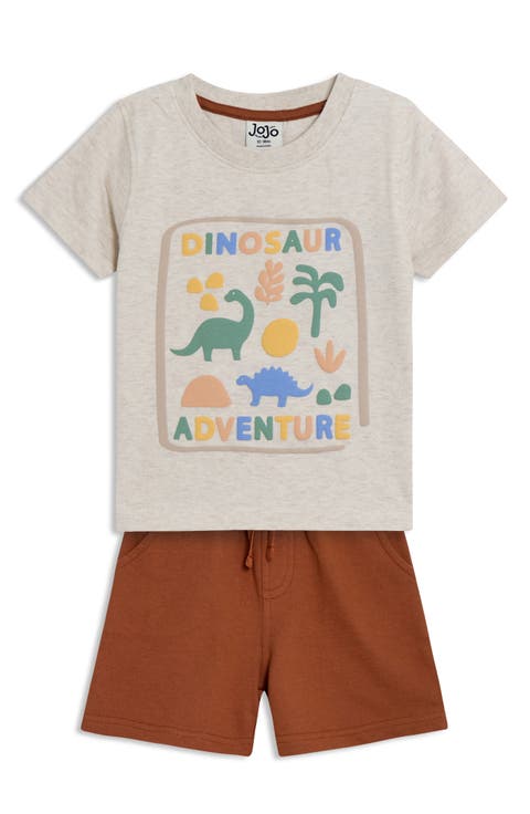Dinosaur Print Cotton T-Shirt & Shorts Set (Baby)