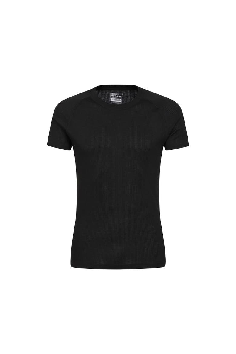Talus Round Neck Short-Sleeved Thermal Top, Main, color, Black