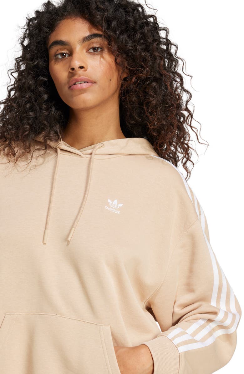 adidas Adicolor 3-Stripes Oversize Hoodie, Alternate, color, 