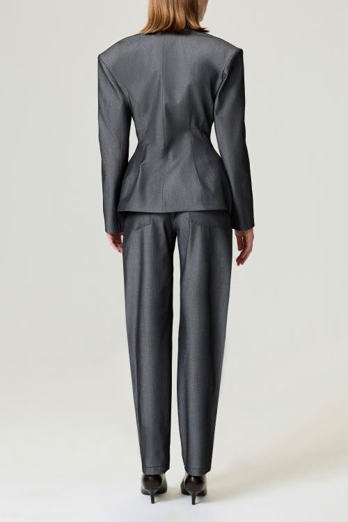 Nocturne Structured Padded High-neck Jacket In Gray