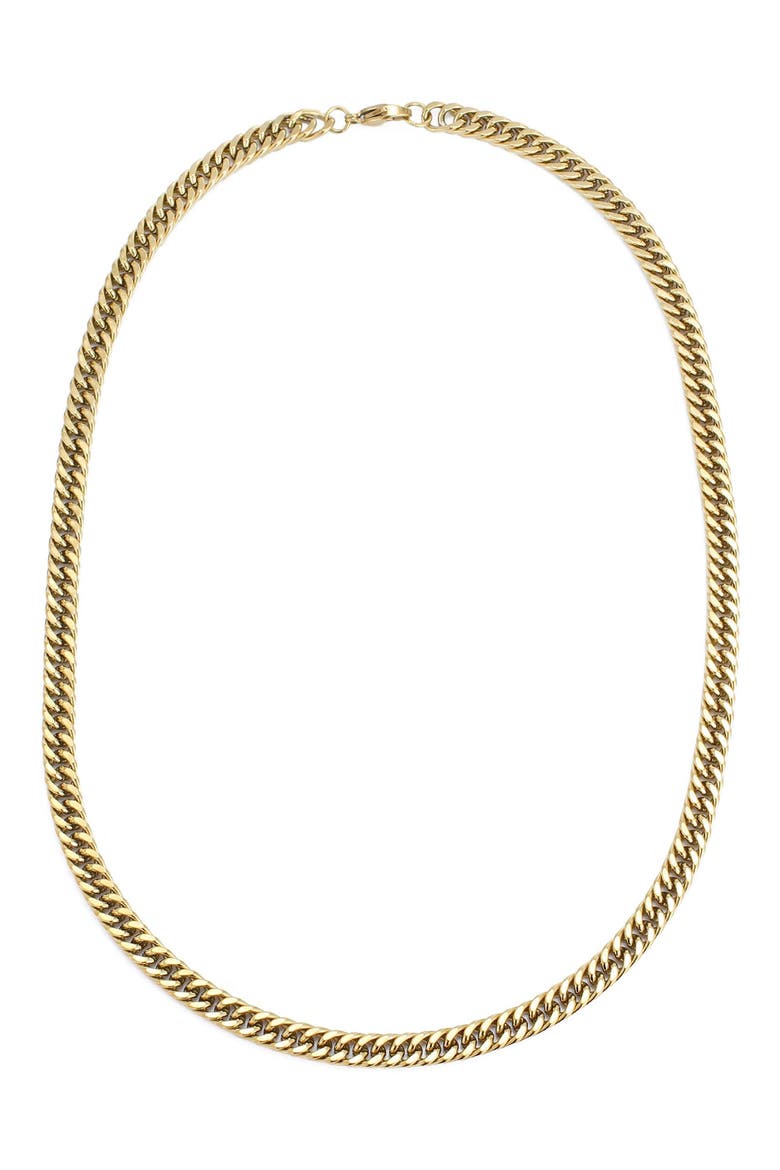 Men's 18K Gold Plated Stainless Steel Curb Chain Necklace, Alternate, color, GOLD