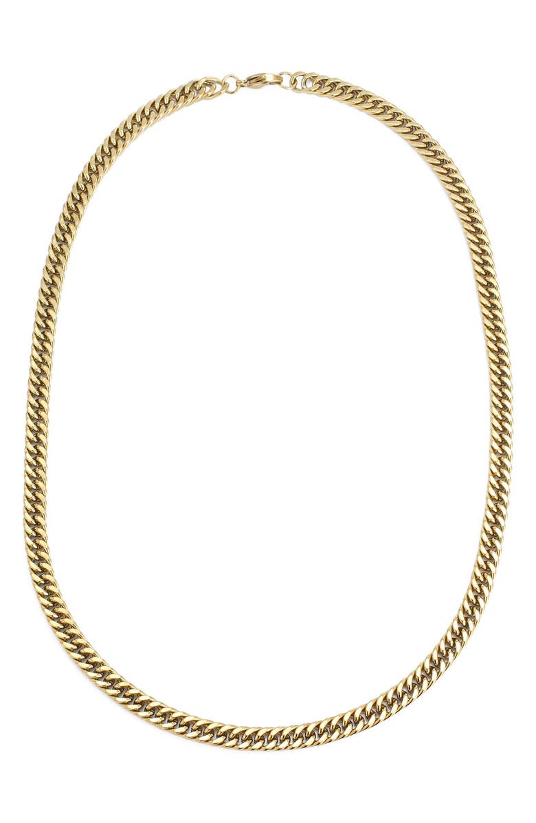 Adornia Men's 18K Gold Plated Stainless Steel Curb Chain Necklace, Alternate, color, Gold