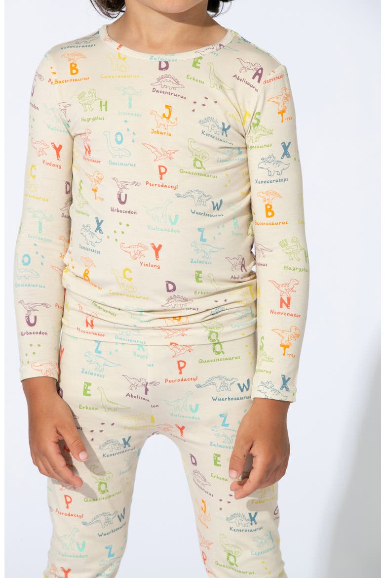 Kids' Dinosaur ABC's Set of 2 Piece Pajamas, Alternate, color, BEIGE