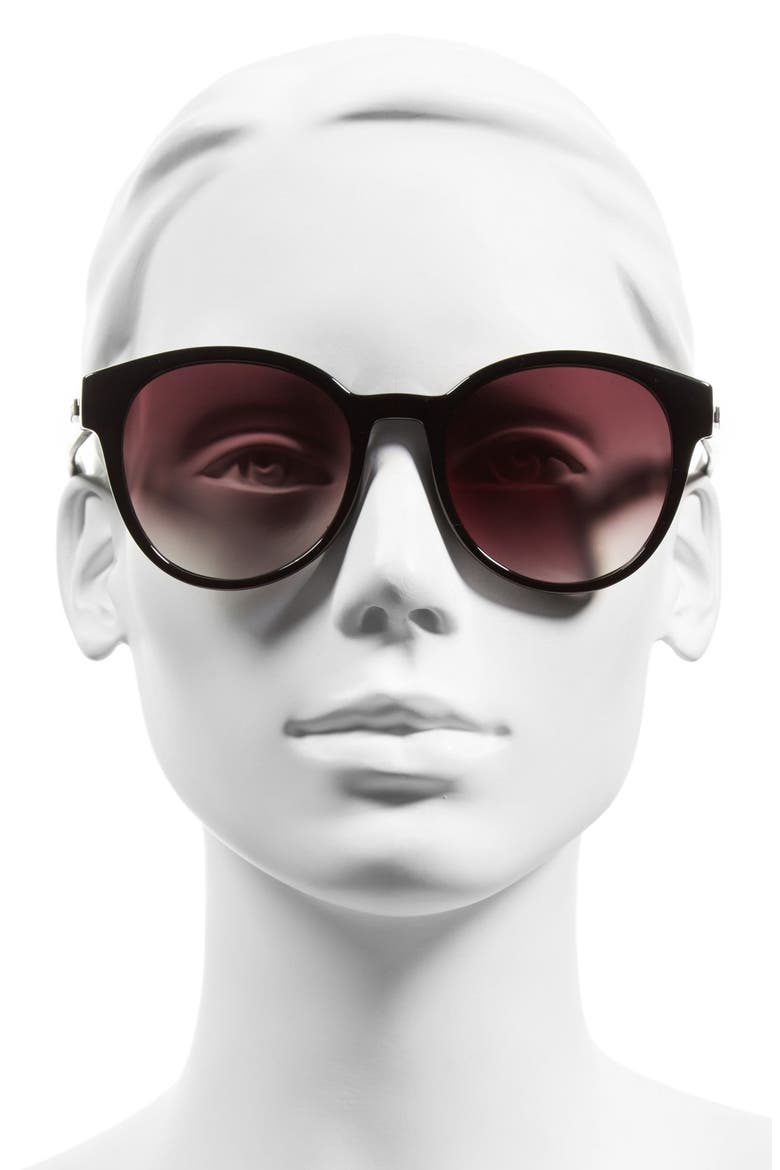 'Paramount' 53mm Sunglasses, Alternate, color, SHINY BLACK